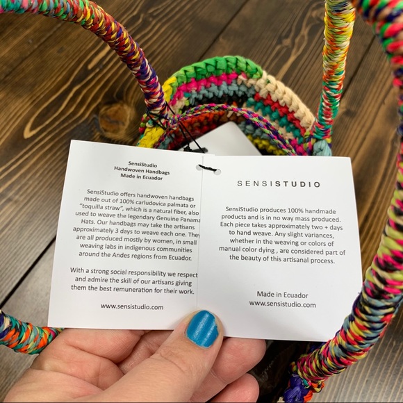 Sensi Studio Multicolor Woven Straw Baby Tote Bag - Picture 7 of 12